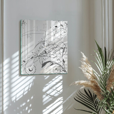 Horloge murale carrée Art floral