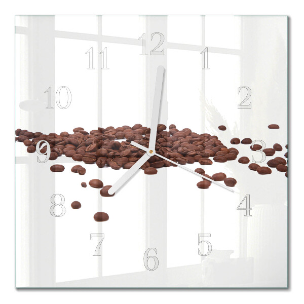 Horloge carrée en verre Café en grains
