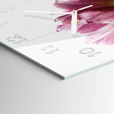Horloge carrée en verre Tulipes