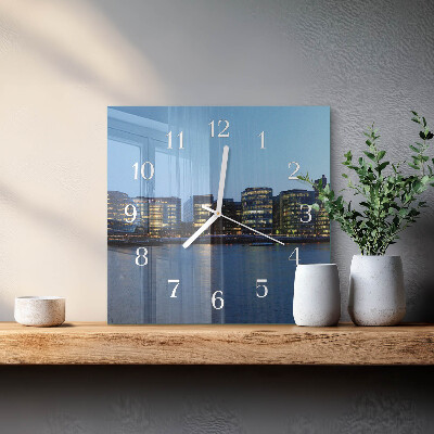 Horloge carrée en verre Horizon