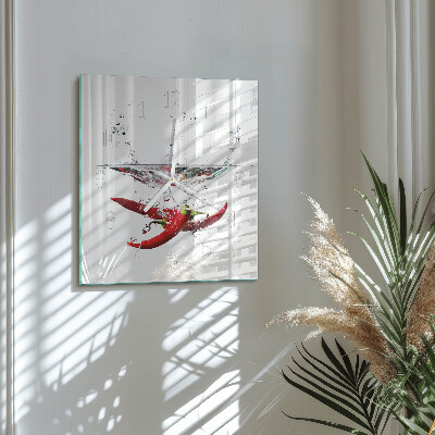 Horloge carrée en verre Piments