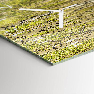 Horloge carrée en verre Forêt de bouleaux