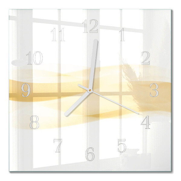 Horloge carrée en verre Vague abstraite