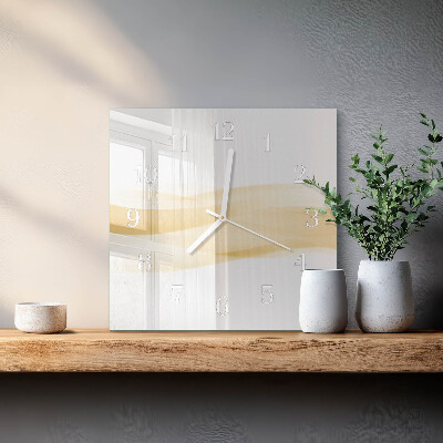 Horloge carrée en verre Vague abstraite