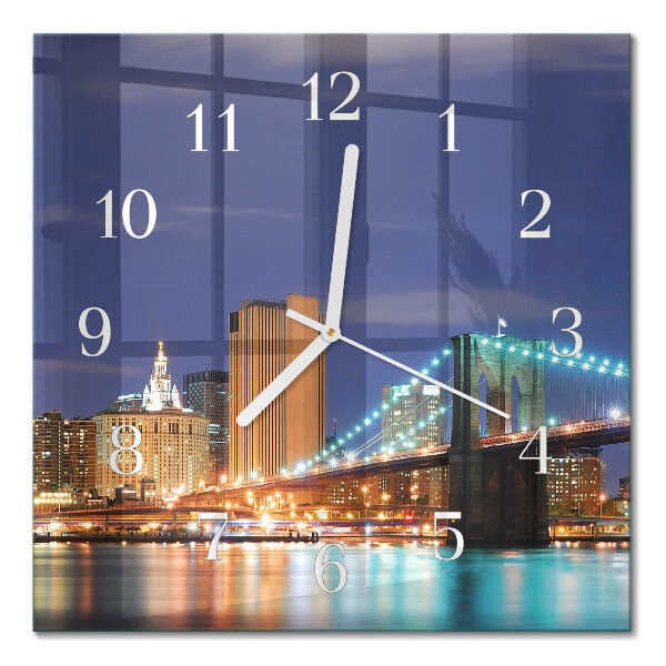 Horloge murale carrée Pont horizontal
