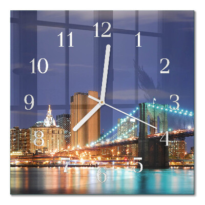Horloge murale carrée Pont horizontal