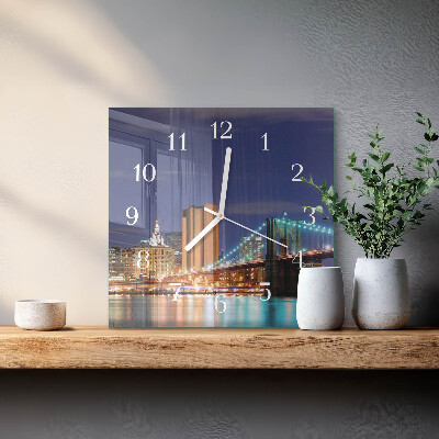 Horloge murale carrée Pont horizontal