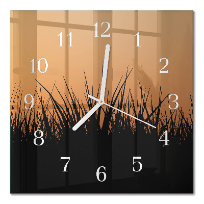 Horloge murale carrée Herbe