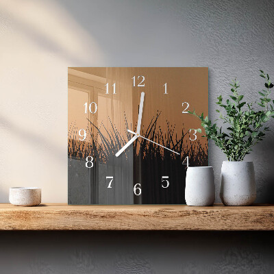 Horloge murale carrée Herbe