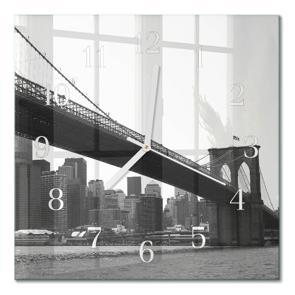 Horloge carrée en verre Pont