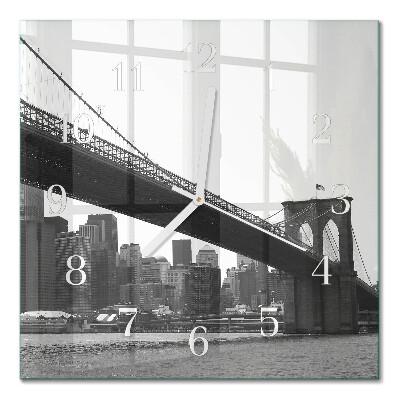 Horloge carrée en verre Pont