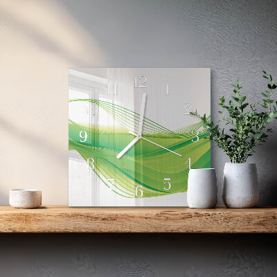 Horloge carrée en verre Lignes abstraites