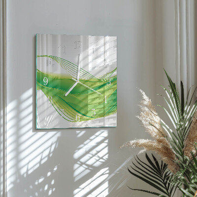 Horloge carrée en verre Lignes abstraites