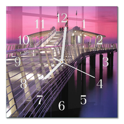 Horloge carrée en verre Jetée