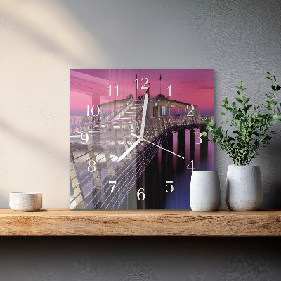 Horloge carrée en verre Jetée