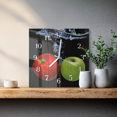 Horloge murale carrée Pommes