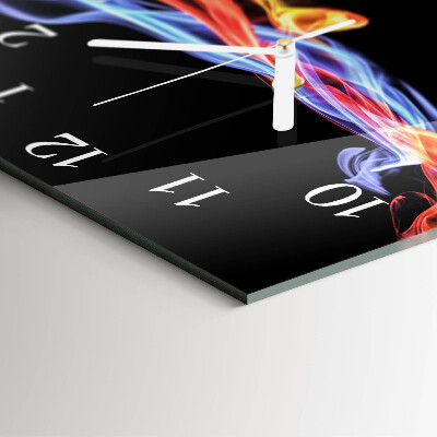 Horloge carrée en verre Fumée abstraite