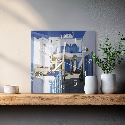 Horloge carrée en verre Grèce