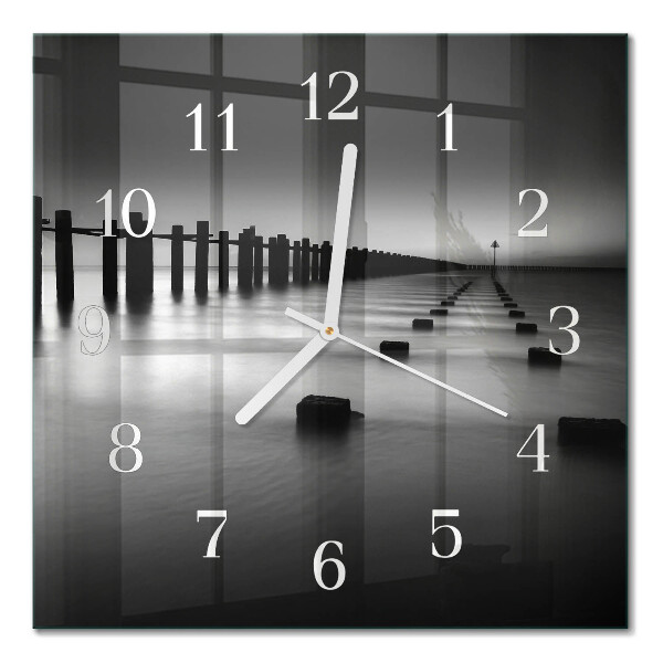 Horloge carrée en verre Mer