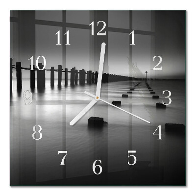 Horloge carrée en verre Mer