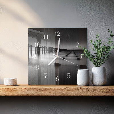 Horloge carrée en verre Mer