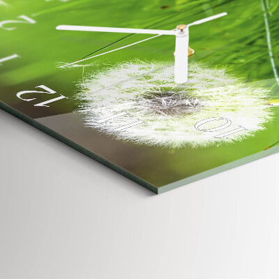 Horloge carrée en verre Pissenlit