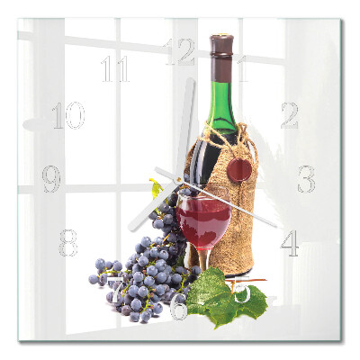 Horloge murale carrée Raisins pour le vin
