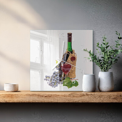Horloge murale carrée Raisins pour le vin