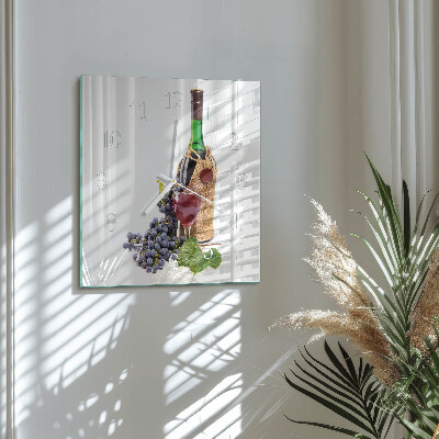 Horloge murale carrée Raisins pour le vin