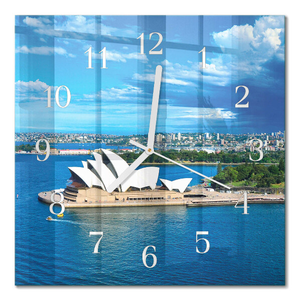 Horloge carrée en verre Opéra de sydney