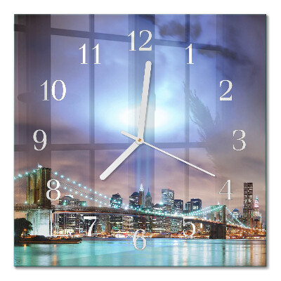 Horloge carrée en verre Horizon nocturne