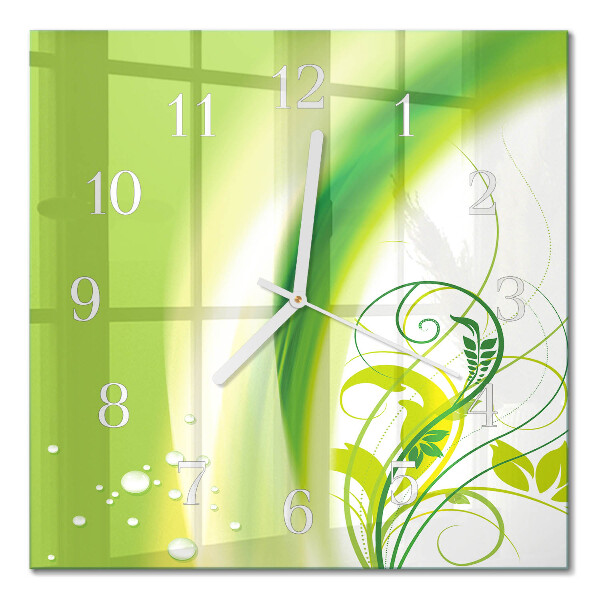 Horloge carrée en verre Plante modèle