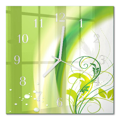Horloge carrée en verre Plante modèle