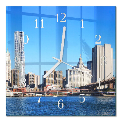 Horloge murale carrée Horizon en sépia