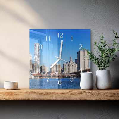Horloge murale carrée Horizon en sépia