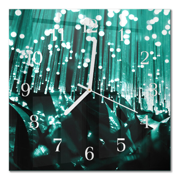 Horloge carrée en verre Fibre optique