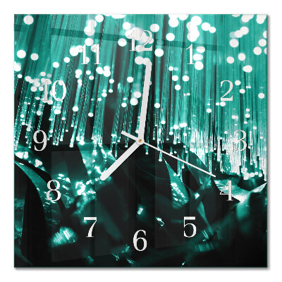 Horloge carrée en verre Fibre optique