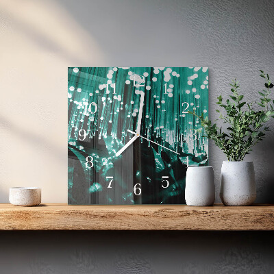 Horloge carrée en verre Fibre optique