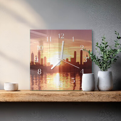 Horloge carrée en verre Horizon