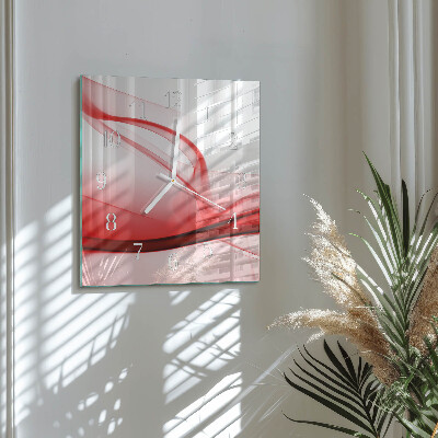 Horloge carrée en verre Lignes abstraites
