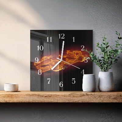 Horloge carrée en verre Ordure