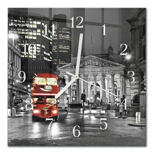 Horloge murale carrée Bus londonien
