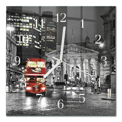 Horloge murale carrée Bus londonien
