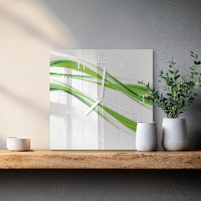 Horloge carrée en verre Lignes abstraites