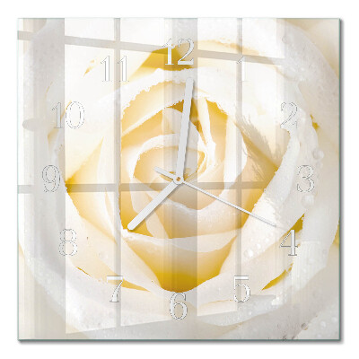 Horloge carrée en verre Rose