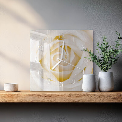 Horloge carrée en verre Rose
