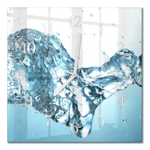 Horloge carrée en verre Eau