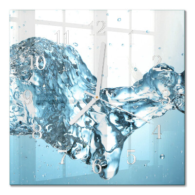 Horloge carrée en verre Eau