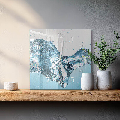 Horloge carrée en verre Eau