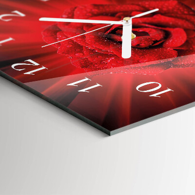 Horloge carrée en verre Rose